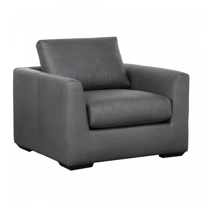 Cleo Contemporary Upholstered Accent Chair in Pewter
