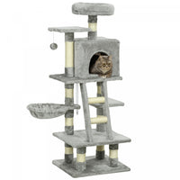 Pawhut Cat Tree, Cat Tower For Indoor Cats With Sisal Scratching Post, Cat Condo, Hammock, Bed, Ladd