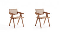 Hamlet Industry Chic Wood Armchair in Natural - Set of 2 Dining Chair