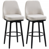 HOMCOM Bar Height Bar Stools Set of 2 360° Swivel Barstools with Steel Legs