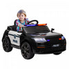 Qaba 12v Electric Car For Kids, Battery Powered Ride-On Kids Car Police Car With Remote Control, 4 Spring Suspension Wheels, Transport Wheel, Siren, Music, Light, Horn, Black