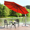 Costway 11ft Patio Offset Umbrella Cantilever Rotation Aluminum Tilt Cross Base Orange