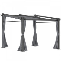 Outsunny 10' X 10' Metal Pergola With Sliding Roof Canopy, Retractable Pergola Canopy For Outdoor, P