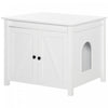 Pawhut Cat Litter Box Enclosure With Openable Top, Cat Washroom Storage Side Table With Double Doors, Zinc Alloy Handles, For Indoor Use, White