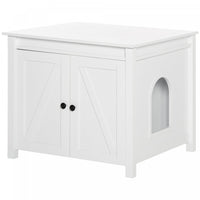 Pawhut Cat Litter Box Enclosure With Openable Top, Cat Washroom Storage Side Table With Double Doors