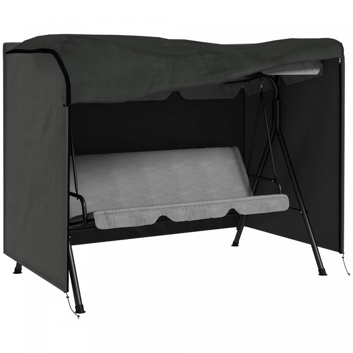 Outsunny 3-Seater Patio Swing Cover, 81\" x 49\" x 65\", Dark Grey