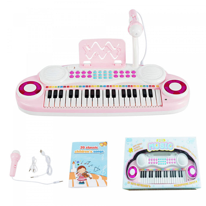 Costway 37-Key Keyboard Piano Electronic Musical Instrument Pink