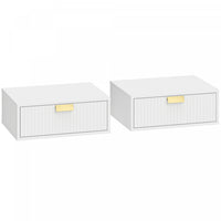 HOMCOM Floating Nightstands Set of 2, Bedside Tables White