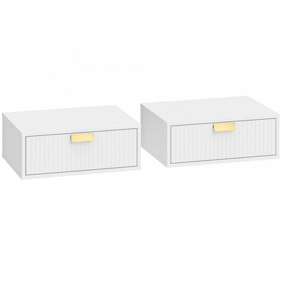 HOMCOM Floating Nightstands Set of 2, Bedside Tables White