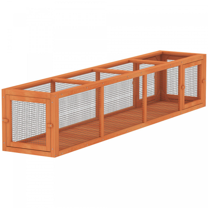 PawHut Catio Outdoor 79\"L Cat Tunnel, Cat Enclosure DIY L- Shape with Extendable Design, Kitty shelter with Weather Protection, Removable Door, Orange
