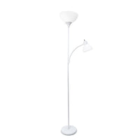 Ardelo Floor Lamp w/ Gooseneck Reading Light, Snow, 71.5
