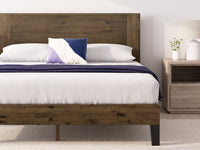 Tonja Wood Platform Bed with Headboard in Brown - Full Size