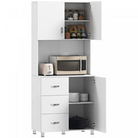 Cupboard Pantry Sideboard Hutch Furniture Centerpiece with Two Door Cabinet