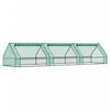 Outsunny 158\" X 39\" X 32\" Plant Greenhouse Portable Garden Seed Flower Tunnel Growing Tent 3 Large Zippered Roll-up Doors Backyard Gardening Planter Green