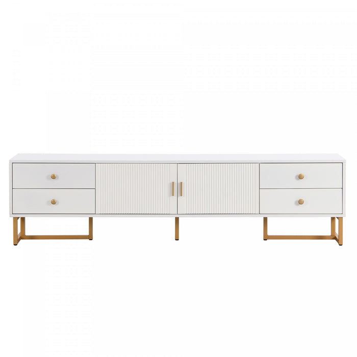 Gavin 68.8\" TV Cabinet with Storage Drawers and Media Organization Function,White Tv Stand