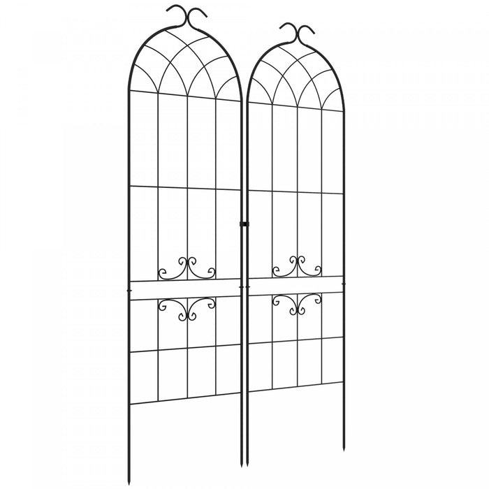 Outsunny 2 Pcs Garden Trellis For Climbing Plants, Outdoor Metal Trellis