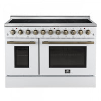 Forno Paolo 48 Inch Freestanding Electric Range in White, 6.7 cu.ft. - FFSEL6011-48WHT 