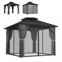 Outsunny 10' x 10' Hardtop Gazebo Canopy with Double Galvanized Steel Roof
