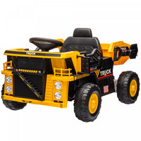 Qaba Kids Powered Ride-On Dump Truck, 12v Ride On Car Construction Vehicle With Electric Dump Bed, S