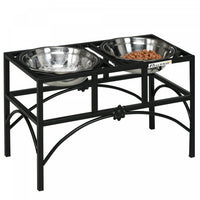 Pawhut Feeding Station With Sleek And Heavy-duty Materials, Dog Food Stand For Medium Sized Dogs, St