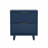 Elara Contemporary 18\" Solid Wood Nightstand in Midnight Blue (2-Drawer)