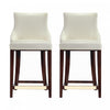 Shubert Modern Wood Upholstered Counter Stool in Ivory - Set of 2