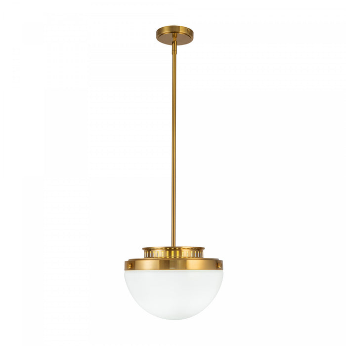 Dahlia 1 Light Pendant 12\", Brushed Brass
