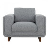 Caden 43 in. Fabric Accent Chair with Block Arms and Wood Legs - Grey | Caden 43 po. Fauteuil d'appoint en tissu avec accoudoirs blocs et pieds en bois - Gris