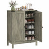 HOMCOM Shoe Cabinet with Barn Doors, Farmhouse Shoe Storage Cabinet, Grey