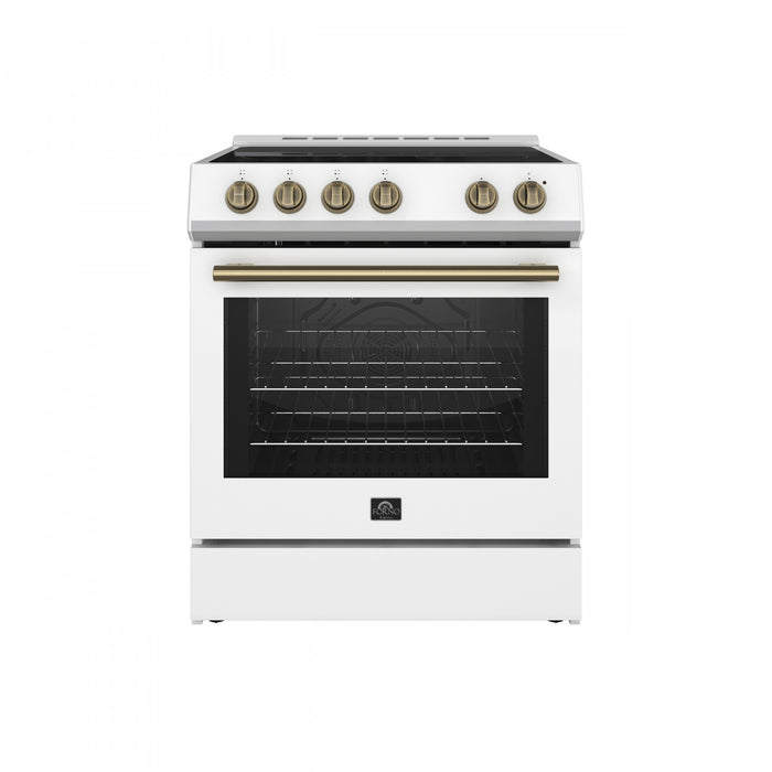 Leonardo Espresso 30\" Slide-In Electric Range in White, 5.0 cu. Ft. - FFSEL6022-30WHT