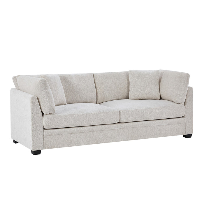 Flare Modern 83.5 Inch Flared Arms Sofa with High-Density Cushions, Beige