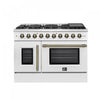 Forno Galiano 48\" White Gas Range, 4.32 cu.ft- FFSGS6444-48WHT