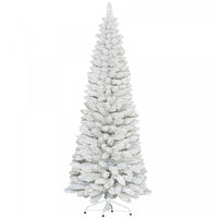 Homcom Snow Flocked Pencil Christmas Tree With Realistic Branch Tips White