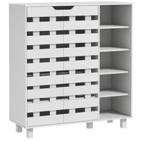 HOMCOM Shoe Storage Cabinet with 5-tier Cupboard and 5 Open Shelves