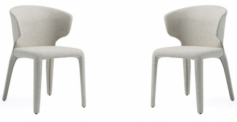 Manhattan Comfort Set of 2 Conrad Modern Woven Tweed Dining Chairs - Wheat