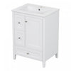 Mia 24\" Bathroom Vanity with Ceramic Sink and Multi-Drawer Storage, White