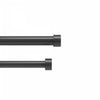 Umbra Cappa Brushed Black Expandable Double 1\" Curtain Rod - 66\"-120\" 