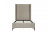 Promenade Mid-Century Modern Upholstered Velvet Twin Bed in Rustic Taupe