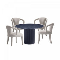 Hathaway and Palmer Modern Industry Chic 5-Piece Dining Set in Gold Dust and Black Dining Room Set 