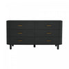 Solara Contemporary 68" Solid Wood Dresser in Black (6-Drawer) | Commode contemporaine Solara 68" en bois massif noir (6 tiroirs)