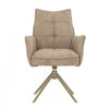Elowen Taupe Upholstered Swivel Dining Armchair (Set of 2)
