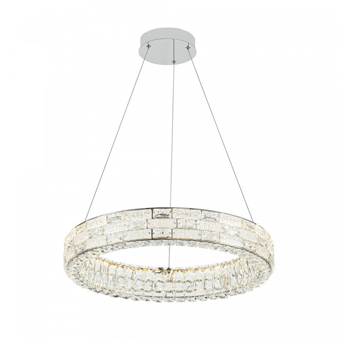 Elegance Integrated Led Chandelier 24\", Chrome With Crystal Glassware