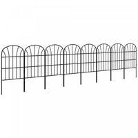 Outsunny 8.7' Garden Fence Metal Border Flower Edging Fencing, Pack of 8