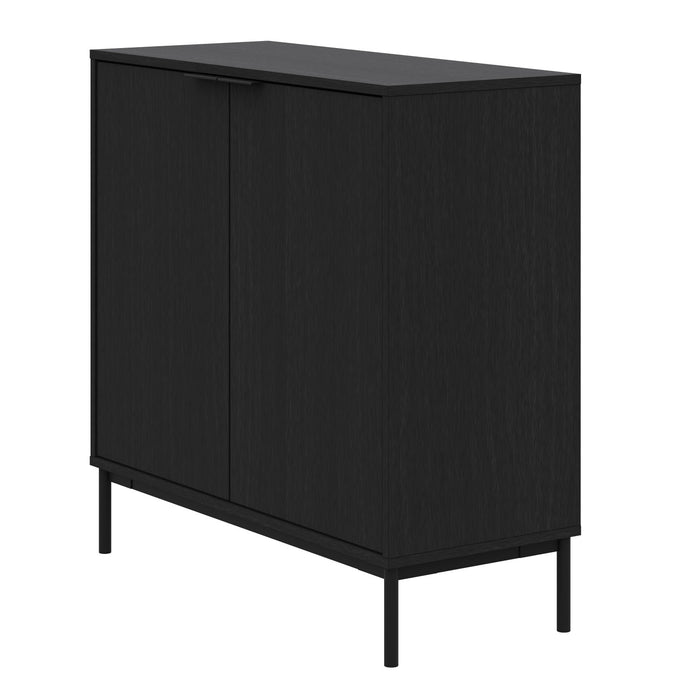 Nordika Slim 2-Door Storage Cabinet - Black
