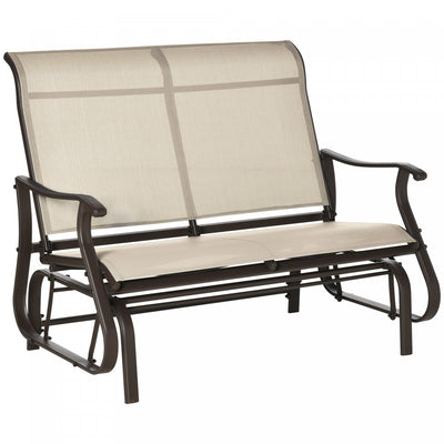 Outsunny 2-person Outdoor Glider Chair For Outdoor, Backyard, Khaki