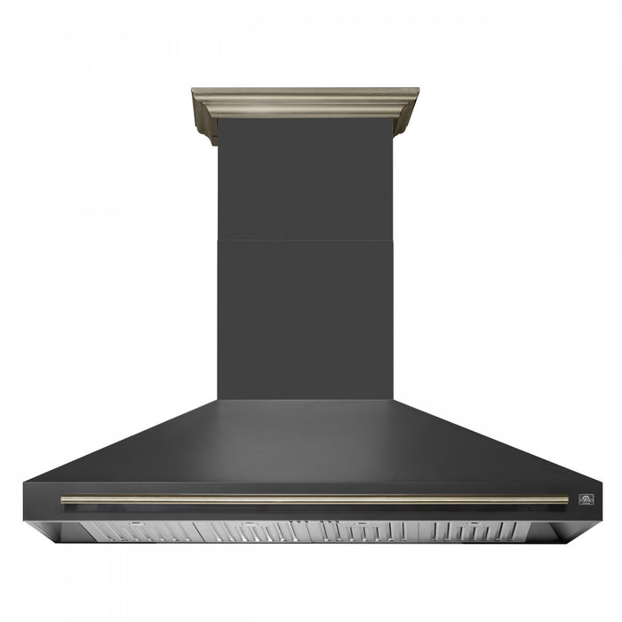 Forno Aria 60 Inch Wall-Mounted Black Range Hood- FRHWM5095-60BLK