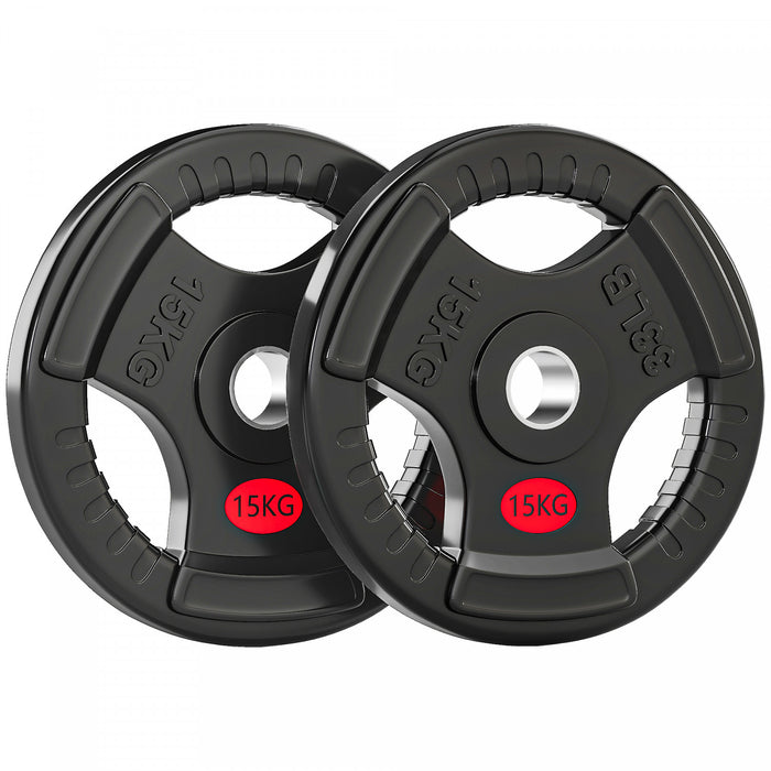 Soozier 2 x 33lbs Weight Plates Set, 2-Inch Barbell Weights Set