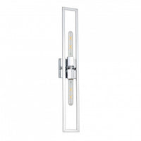 Dainolite Wisteria 2 Light Wall Sconce Tall Polished Chrome Lamp