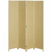 Homcom 4-panel Folding Divider Room, Wave Fiber Privacy Screen