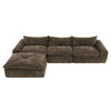 Cloud 116 Inch Modular Sectional Sofa with Ottoman and Legless Design, Brown | Cloud Canape Sectionnel Modulaire 116 po avec Ottoman et Design Sans Pieds, Brun